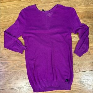 Burberry London Silk Blend Sweater Purple Long Sleeve Size M